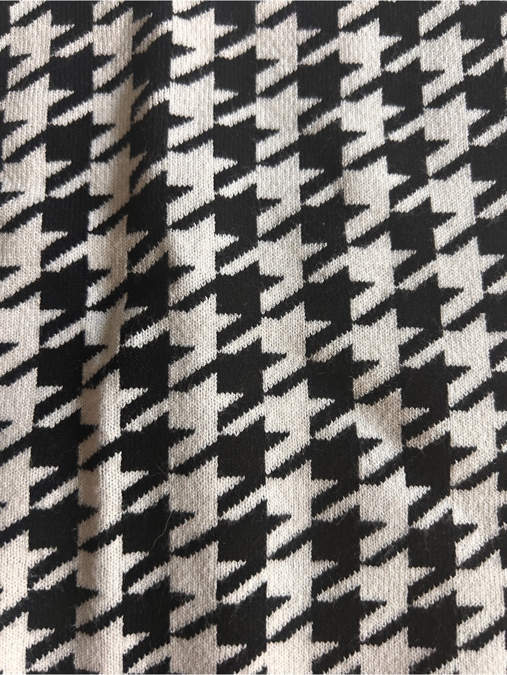 Talbots Black and White Houndstooth Mock Neck Sweater - Picture 3 of 7